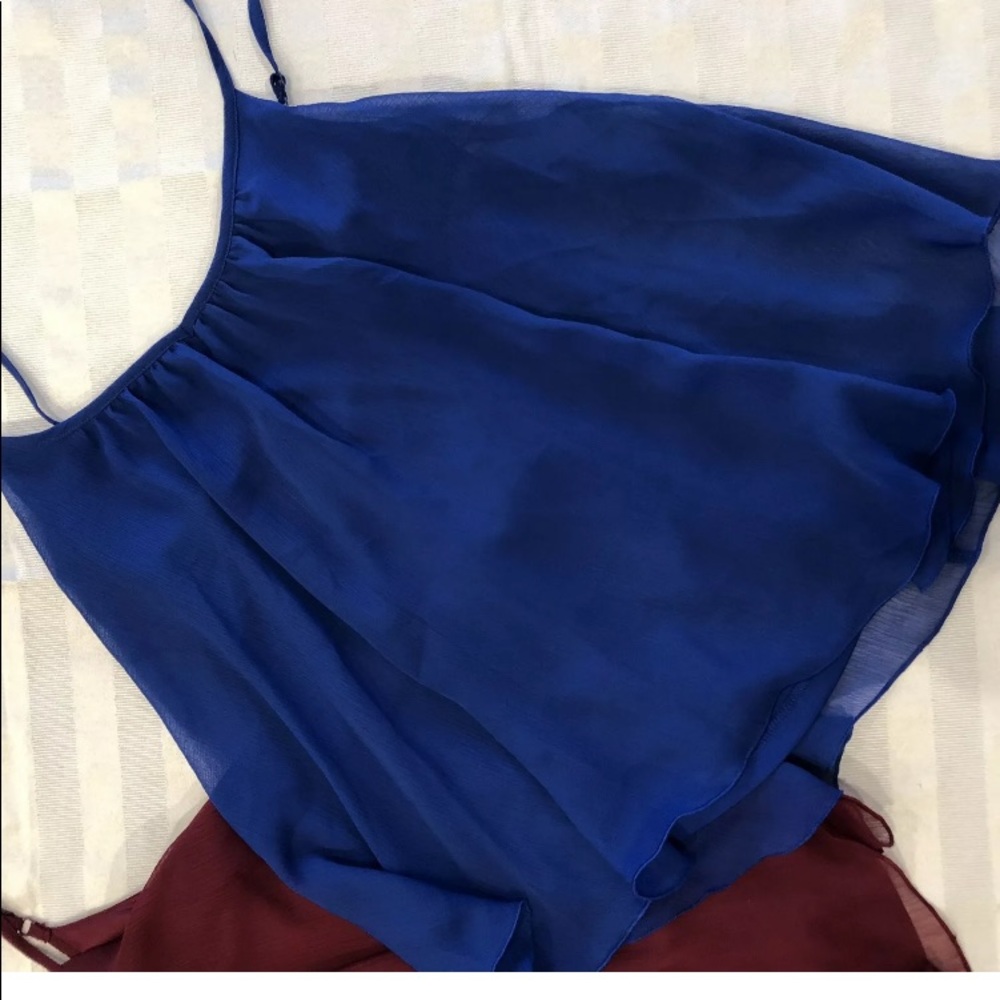 2-4-1 EXPRESS BLOUSES BLUE & MAROON XS
